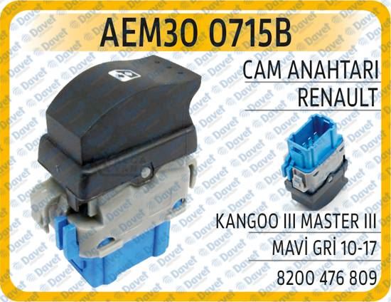 AEM 300715B Cam Anahtari Renault Kangoo Iii Master Iii Mavi Gr
